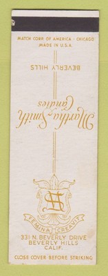 Matchbook Cover Martha Smith Candies Beverly Hills CA Femina Creavit WEAR SAMPLE