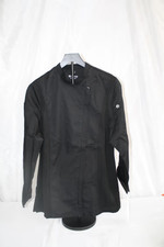 Chef Works Black Chef Coat Mens Medium Long Sleeve Snap Front Restaurant Kitchen