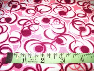 Vintage Feed Sack: Burgundy and PInk Geometric Designs on Pink