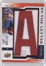 2009 Signature Stars USA By the Letter Signatures Tony Zych (letter A) Auto 0b2