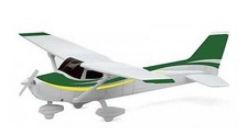NEWRAY - Avion de couleur Blanc, Vert et Jaune avec roue - CESSNA 172 Shyhawk...