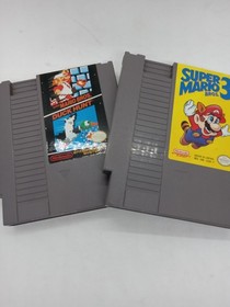 Lot Of 2 Nintendo NES Super Mario Bros Duck Hunt & Super Mario Bros 3 Authentic
