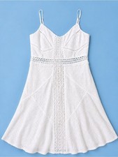 Saints + Secrets White Eyelet Lace Fit & Flare Mini Dress Women’s US Small AU 8