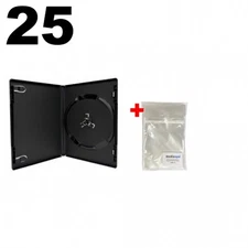 25 ULTRA PREMIUM STANDARD Black Single DVD Cases 14MM 90g & 100 OPP Bags