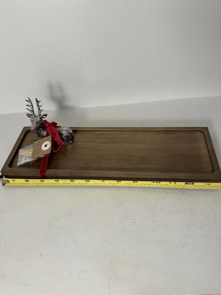 Juego de palillos de dientes Mud Pie Deer con plato y carrito, marrón, bandeja de 4,5"x14" Foto 3 de 4