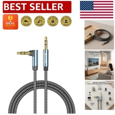 6ft 3.5mm AUX Cable with 90-Degree Connector for Space-Saving Audio Solutions