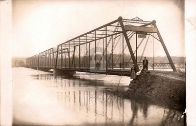 Rochester Iowa Canton OH Truss Bridge at High Water RPPC Photo Postcard COPY