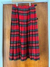 Kinloch Anderson Tartan Kilt Skirt 70 Cashmere Scotland Pleated Buckle 30 Wool