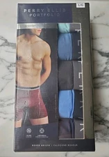 New Large (36-38") Mens Perry Ellis Portfolio Microfiber 5-Pack Boxer Briefs