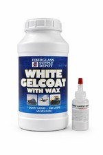 UV-Resistant White Gelcoat Quart Kit with Wax  MEKP Hardener for Marine Use