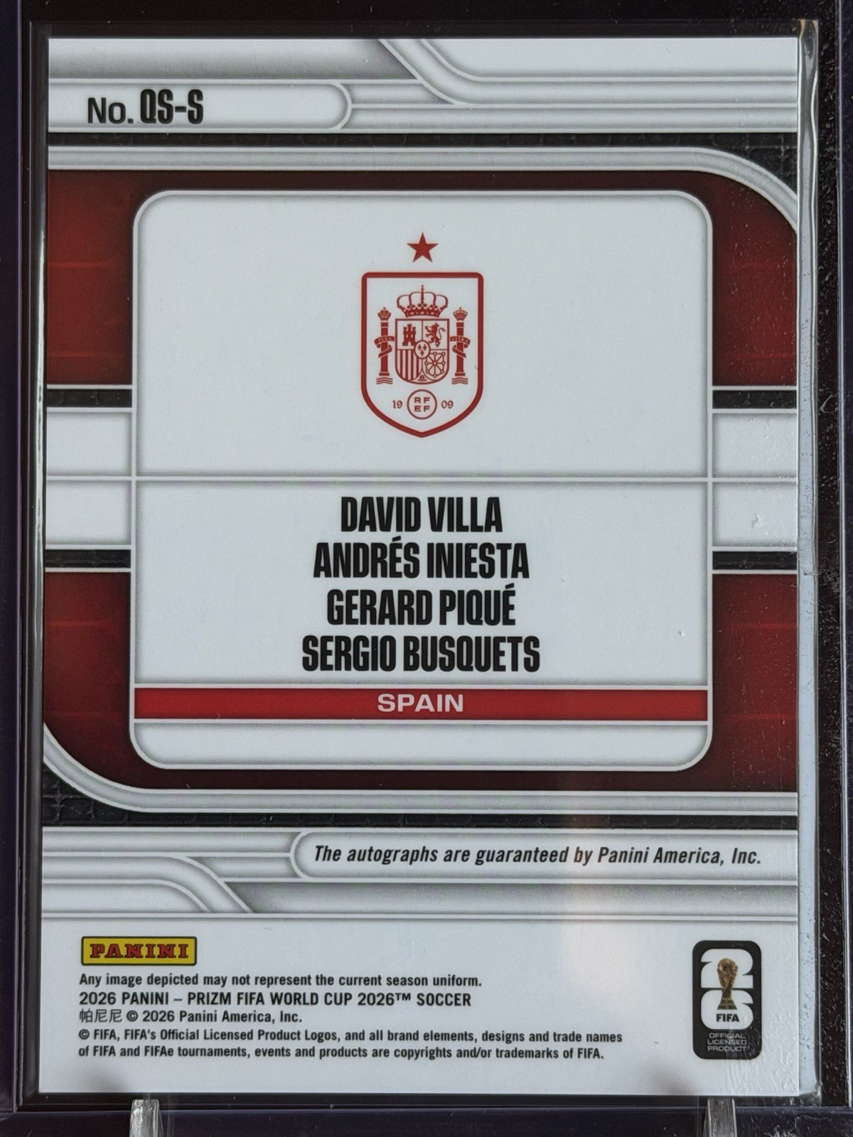 2026 Panini Prizm FIFA World Cup SPAIN Quad AUTO VILLA INIESTA PIQUE BUSQUETS view 11