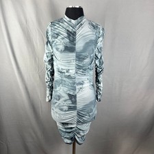 Forever 21 Bodycon Dress Womens Medium Multicolor Tie Dye Ruched Party Cocktail