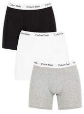 Calvin Klein 3 Pack Cotton Stretch Boxer Briefs - Black/White/Grey Heather