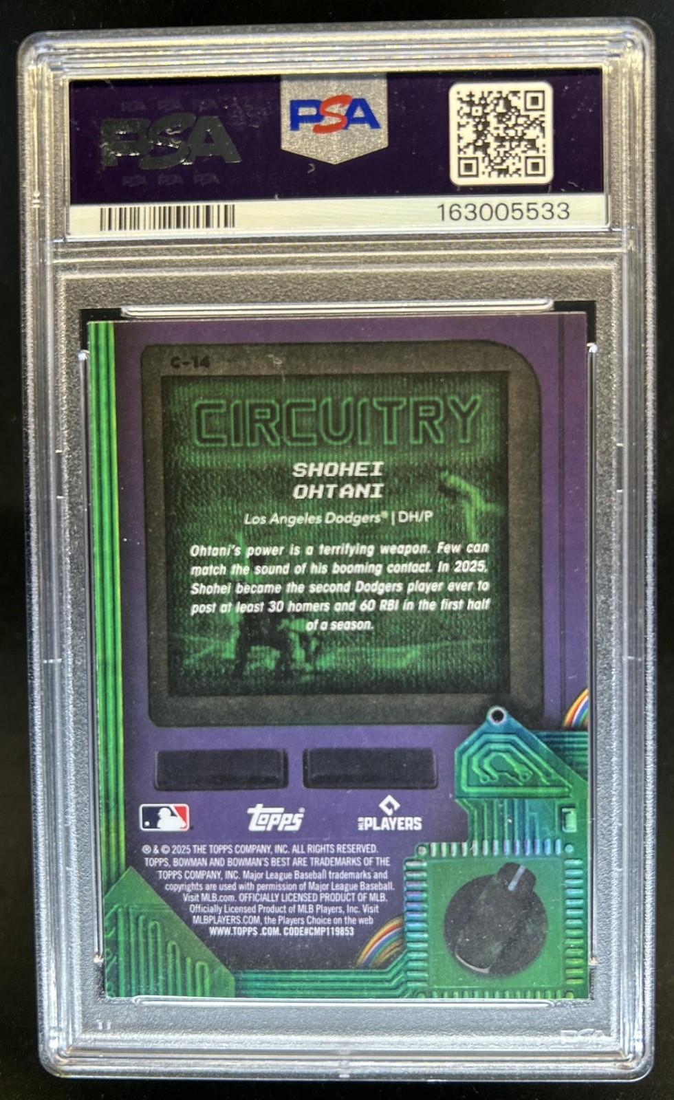 2025 Bowman's Best Shohei Ohtani Circuitry Refractor #C-14 Dodgers PSA 9 view 2