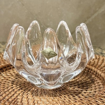Made in France Vannes Le Chatel Fingers Freeform Art Glass Crystal Swirl Bowl