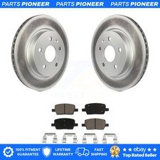 Rear Coated Disc Brake Rotor & Ceramic Pad Kit For Chevrolet Camaro Cadillac CT6