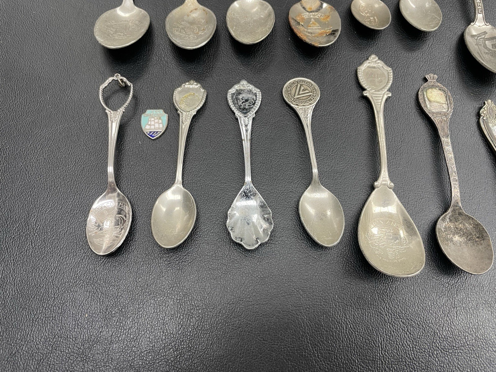 Lot Of 39 Antique Souvenir Spoons, Collector spoon Lot, Silverware Flatware, VTG