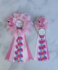 Stitch Angel Baby Shower Corsage Set ,Mommy & Daddy Baby Shower Pins