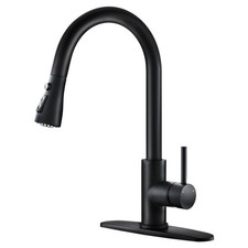 Grifo De Cocina Negro Con Rociador Extraible Monomando Acero Inoxidable