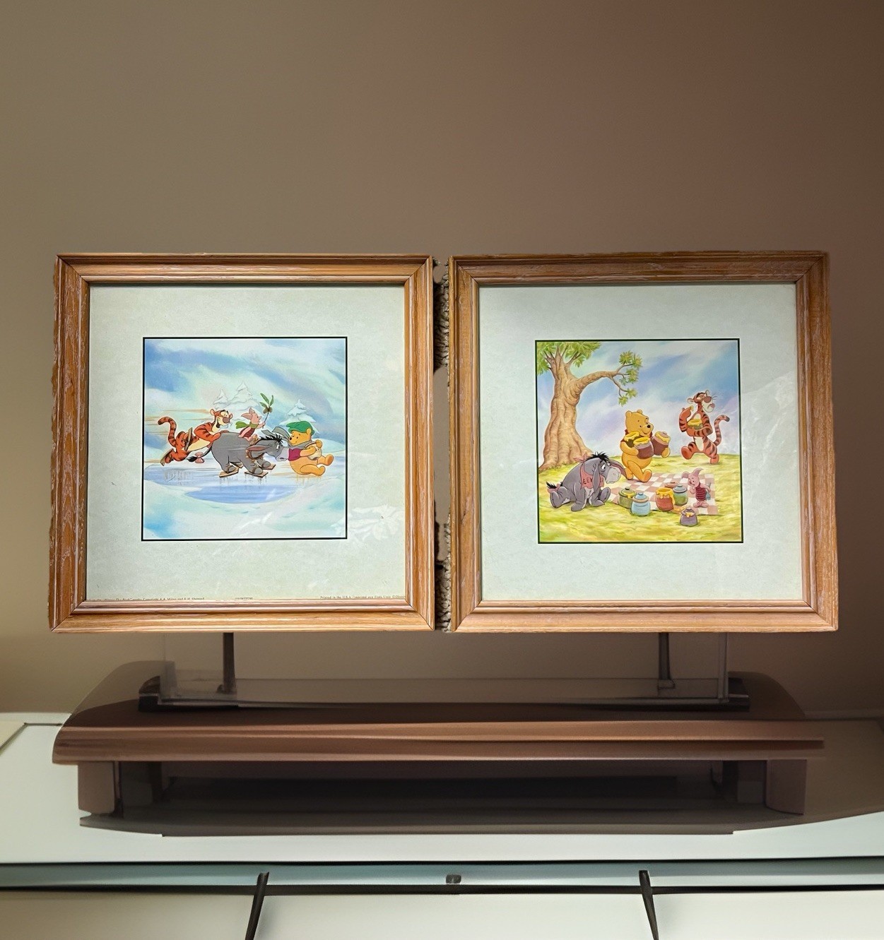Winnie The Pooh and Friends 100 Acre Wood Framed Wall Art Four Seasons Lot of 2