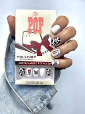 Red Aspen Press On Nails~ Short Square Morgan,  NIB Cow Rodeo Design