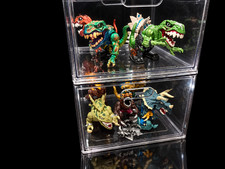 Vintage Mattel Extreme Dinosaurs Lot of 9 Figures Accessories & 2 Display Cases