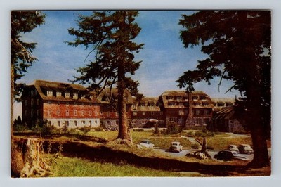 Crater Lake OR-Oregon, View of the Lodge Souvenir Vintage Postcard
