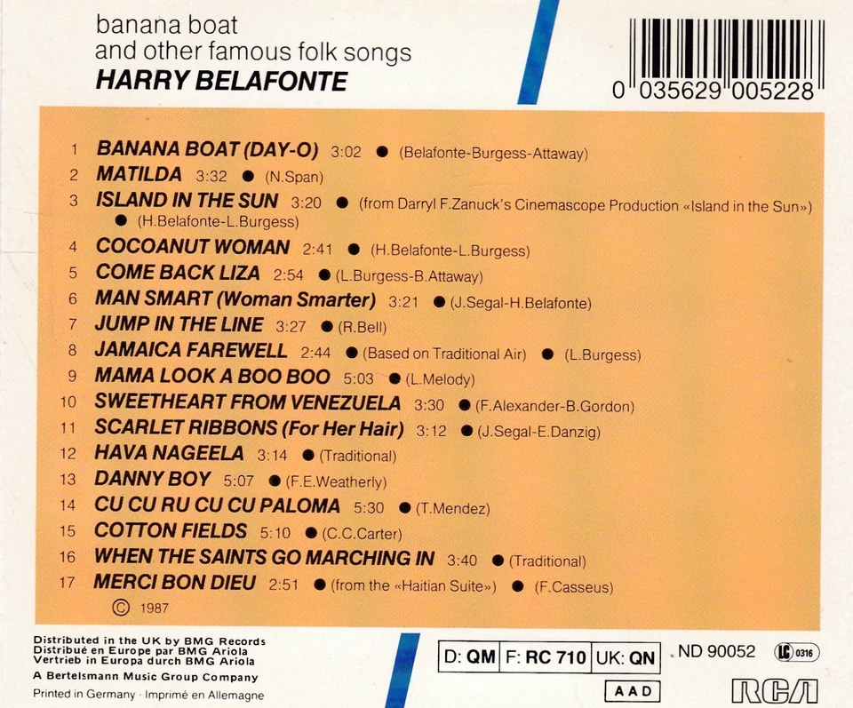Harry Belafonte - Flashback: Banana Boat & Other Famous Folk Songs - Bild 2 von 2