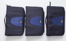 Lot of 3 Case Logic CD Cases BLACK/BLUE 60 disc capacity, 180 total w/ Sleeves