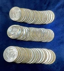 3 Rolls 1964 Kennedy BU Silver Halves 90% Silver (60 Coins) Gorgeous