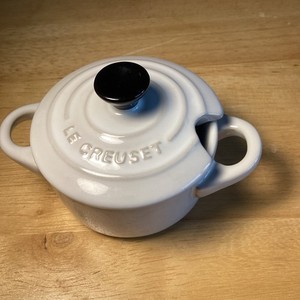 Le Creuset Condiment 3 Oz White Pot NO SPOON 15-35