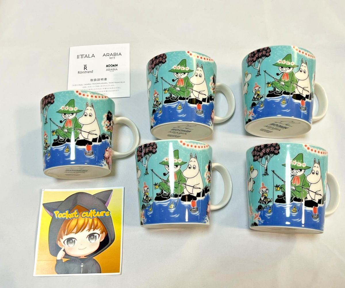Set of 5 Arabia Moomin Mug 0.3L Simple Joy Japan Limited Edition
