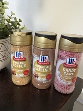 McCormick Finishing Sugar Holiday Set 3 Candy Cane English Toffee Chocolate Nut