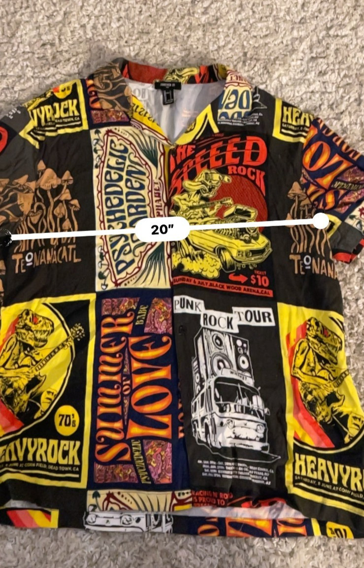 Forever 21 Men Punk Rock Patchwork Button Up Shir… - image 4