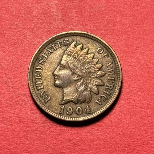 (1) Beautiful Antique 1904 Indian Head Cent/Penny XF-EXTRA FINE NICE DETAIL