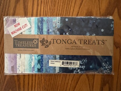 Timeless Treasures  Tonga Treats  - (42) 5  x 5'' Batik Squares -  Frost 