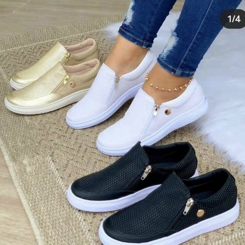 Para mujer Mocasines Planos Sin Cordones Cómodos Transpirables Informales Zapatos Planos | eBay