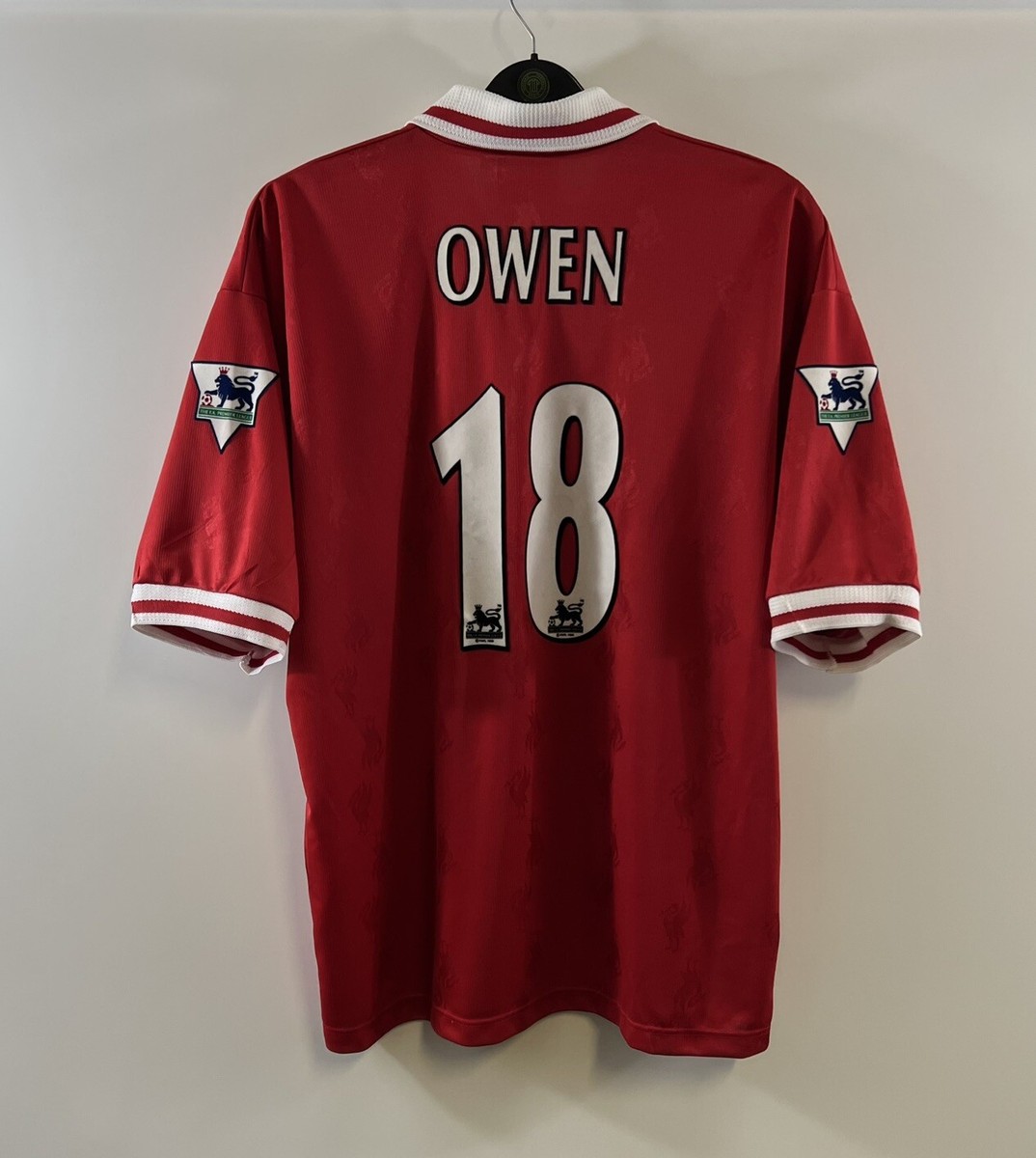 Liverpool Owen 18 Signed Home Football Shirt 1996/98 Adults XL