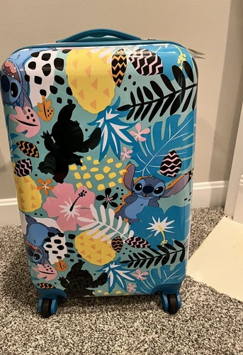 Disney Lilo STITCH Hardside Luggage cover Spinner Hawaiian  Bioworld NEW