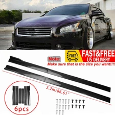 86.6" Carbon Fiber Side Skirt Extension Rocker Panel Lip For Nissan Maxima 09-14