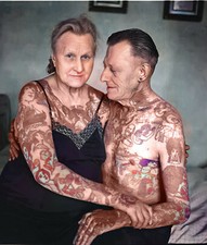 Vintage Tattoo Image 14 x 11" Photo Print