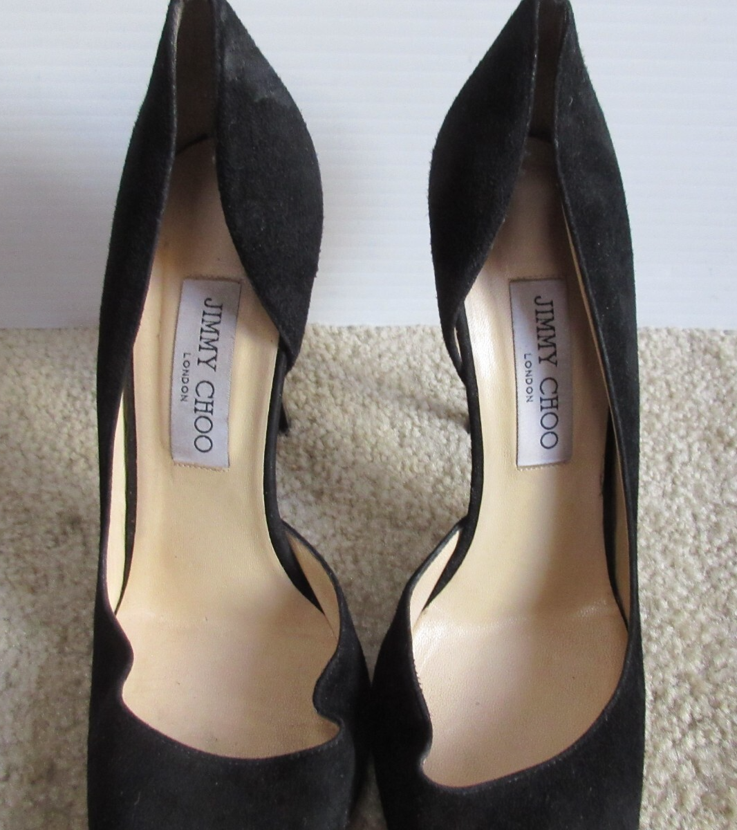 Jimmy Choo D'Orsay Women's Black Suede Pointed Toe Pump Heels Size