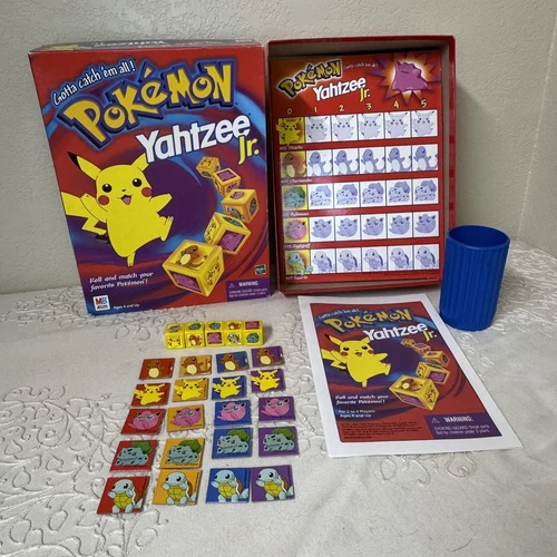 Pokémon Yahtzee Jr Complete Game Vintage 1999 Hasbro Milton Bradley Nintendo