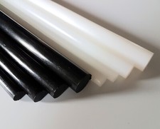 HDPE Plastic Round Rod Bar Black or White 10 12 15 16 or 20mm Diameter