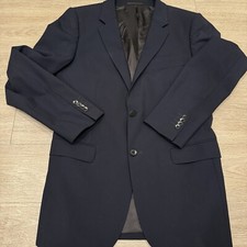 Theory Wool Men Sport Coat Suit Jacket Blazer Sz 40R Two Button Navy Godsford