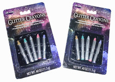 Lot of 2 Fun World GLITTER MAKE UP CRAYONS - 10 Crayons Total Ages 8 