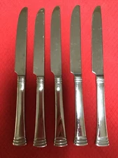 Set of 5 Glossy Stainless 18/0 HOLBROOK by Reed & Barton Dinner Knives 9 5/8" 