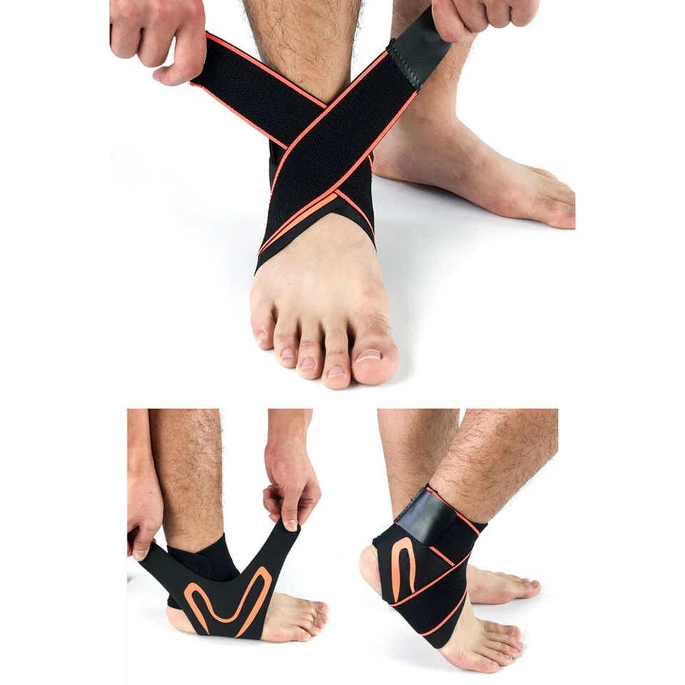 Hombres Tobillo Pierna Equipo de Protección Baloncesto Correr Fitness Soporte para Pie Foto 3 de 4