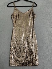 LuLu's Strapless Body Con Mini Dress Bronze Lined Womens XS Adjustable Straps