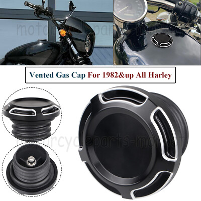 Black CNC Vented Fuel Gas Tank Oil Cap 